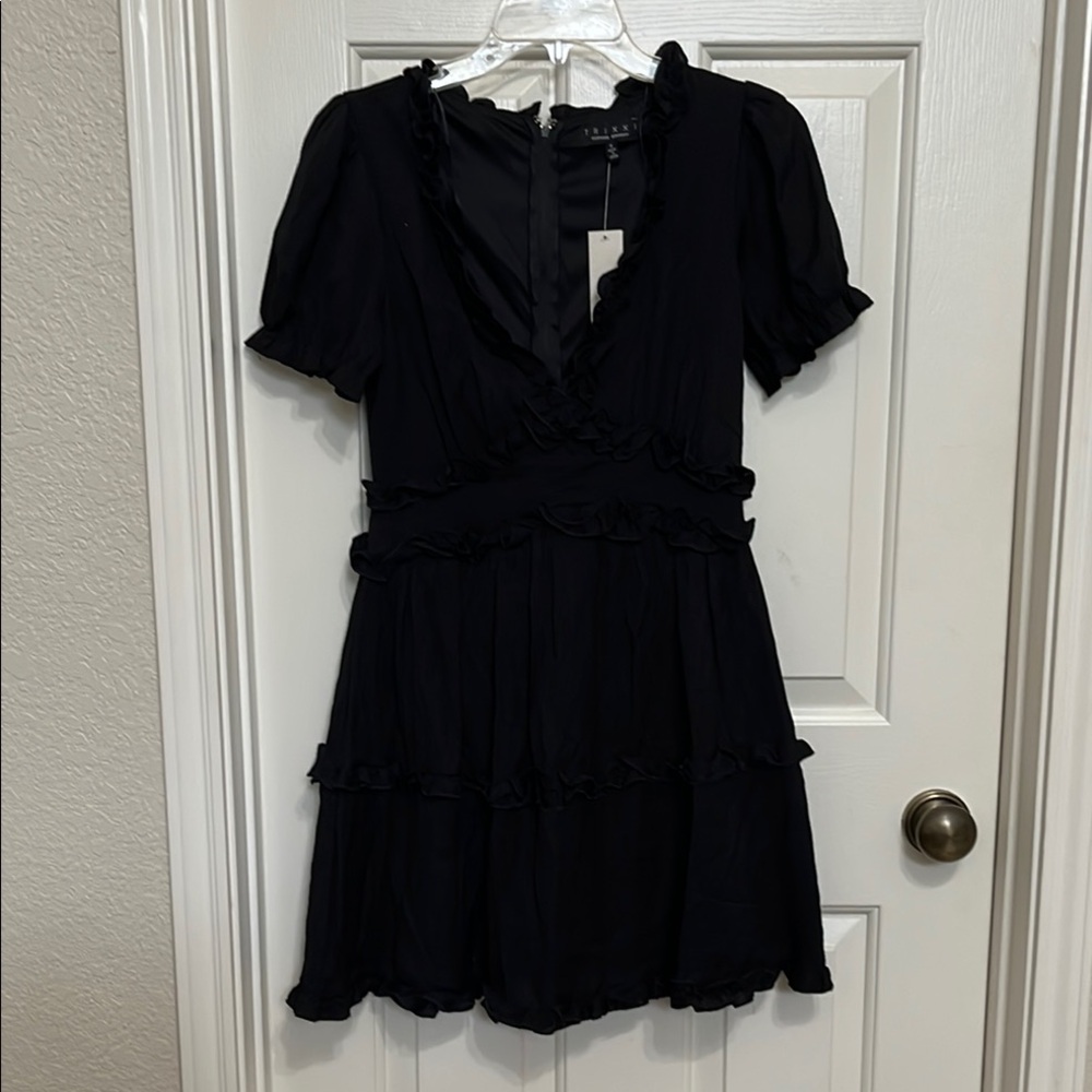 Trixxi Black Ruffled Mini Dress
